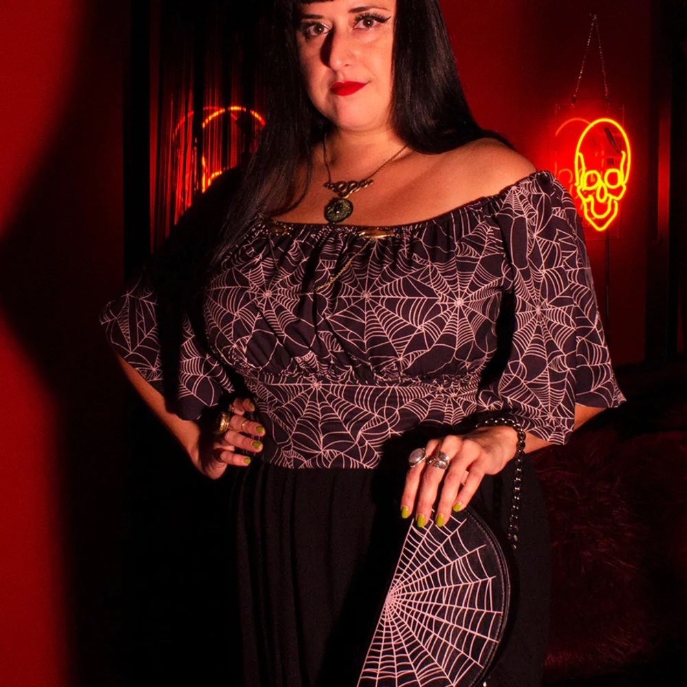 Cobweb CVLT Oblong Box Tangled Web Victoria Top Spiderweb Print BNWT